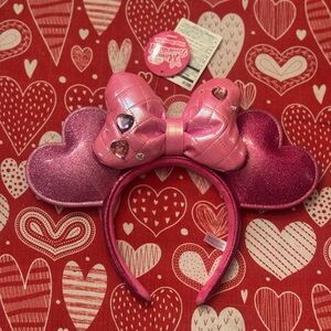 Charming Pink Heart Headband with Bow